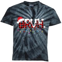 Bruh Funny Christmas Plaid Teens Xmas Pajamas Kids Tie-Dye T-Shirt