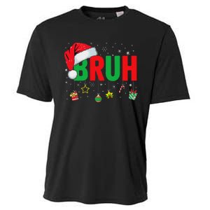 Bruh Funny Christmas Red Plaid Ns Xmas Pajamas Cooling Performance Crew T-Shirt