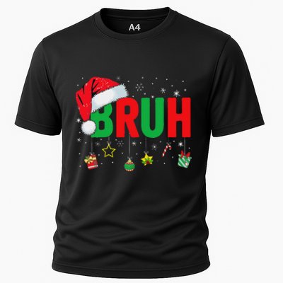 Bruh Funny Christmas Red Plaid Ns Xmas Pajamas Cooling Performance Crew T-Shirt