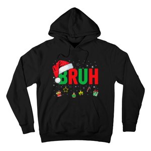 Bruh Funny Christmas Red Plaid Ns Xmas Pajamas Hoodie