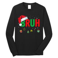 Bruh Funny Christmas Red Plaid Ns Xmas Pajamas Long Sleeve Shirt