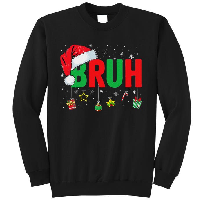 Bruh Funny Christmas Red Plaid Ns Xmas Pajamas Sweatshirt