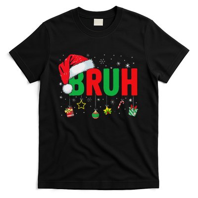 Bruh Funny Christmas Red Plaid Ns Xmas Pajamas T-Shirt