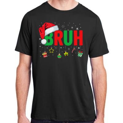 Bruh Funny Christmas Red Plaid Ns Xmas Pajamas Adult ChromaSoft Performance T-Shirt