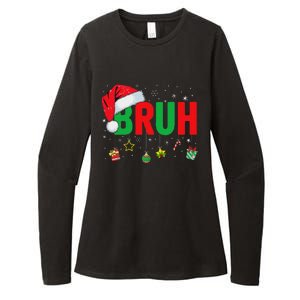 Bruh Funny Christmas Red Plaid Ns Xmas Pajamas Womens CVC Long Sleeve Shirt