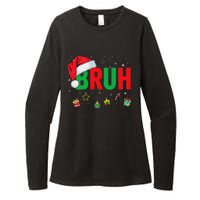 Bruh Funny Christmas Red Plaid Ns Xmas Pajamas Womens CVC Long Sleeve Shirt