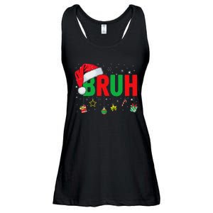 Bruh Funny Christmas Red Plaid Ns Xmas Pajamas Ladies Essential Flowy Tank