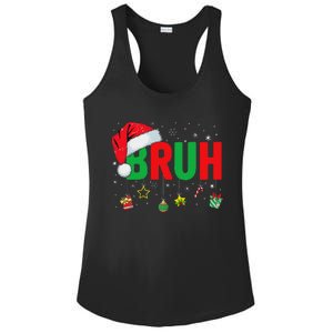 Bruh Funny Christmas Red Plaid Ns Xmas Pajamas Ladies PosiCharge Competitor Racerback Tank