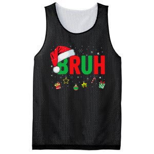 Bruh Funny Christmas Red Plaid Ns Xmas Pajamas Mesh Reversible Basketball Jersey Tank