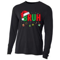 Bruh Funny Christmas Red Plaid Ns Xmas Pajamas Cooling Performance Long Sleeve Crew