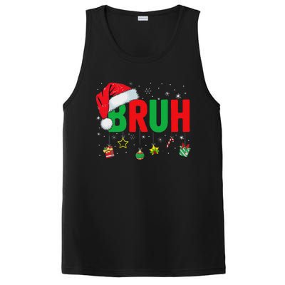 Bruh Funny Christmas Red Plaid Ns Xmas Pajamas PosiCharge Competitor Tank