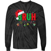 Bruh Funny Christmas Red Plaid Ns Xmas Pajamas Tie-Dye Long Sleeve Shirt