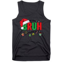 Bruh Funny Christmas Red Plaid Ns Xmas Pajamas Tank Top