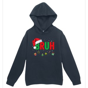 Bruh Funny Christmas Red Plaid Ns Xmas Pajamas Urban Pullover Hoodie