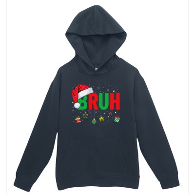 Bruh Funny Christmas Red Plaid Ns Xmas Pajamas Urban Pullover Hoodie