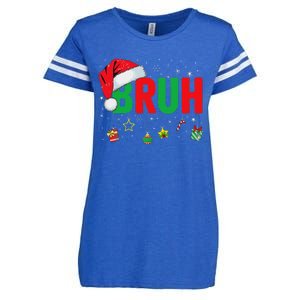 Bruh Funny Christmas Red Plaid Ns Xmas Pajamas Enza Ladies Jersey Football T-Shirt