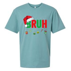 Bruh Funny Christmas Red Plaid Ns Xmas Pajamas Sueded Cloud Jersey T-Shirt