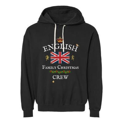 British Family Christmas Crew Union Jack Flag United Kingdom Cute Gift Garment-Dyed Fleece Hoodie