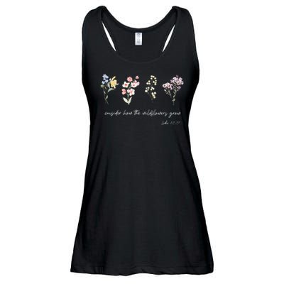 Boho Floral Consider How The Wildflowers Grow Motivational Ladies Essential Flowy Tank