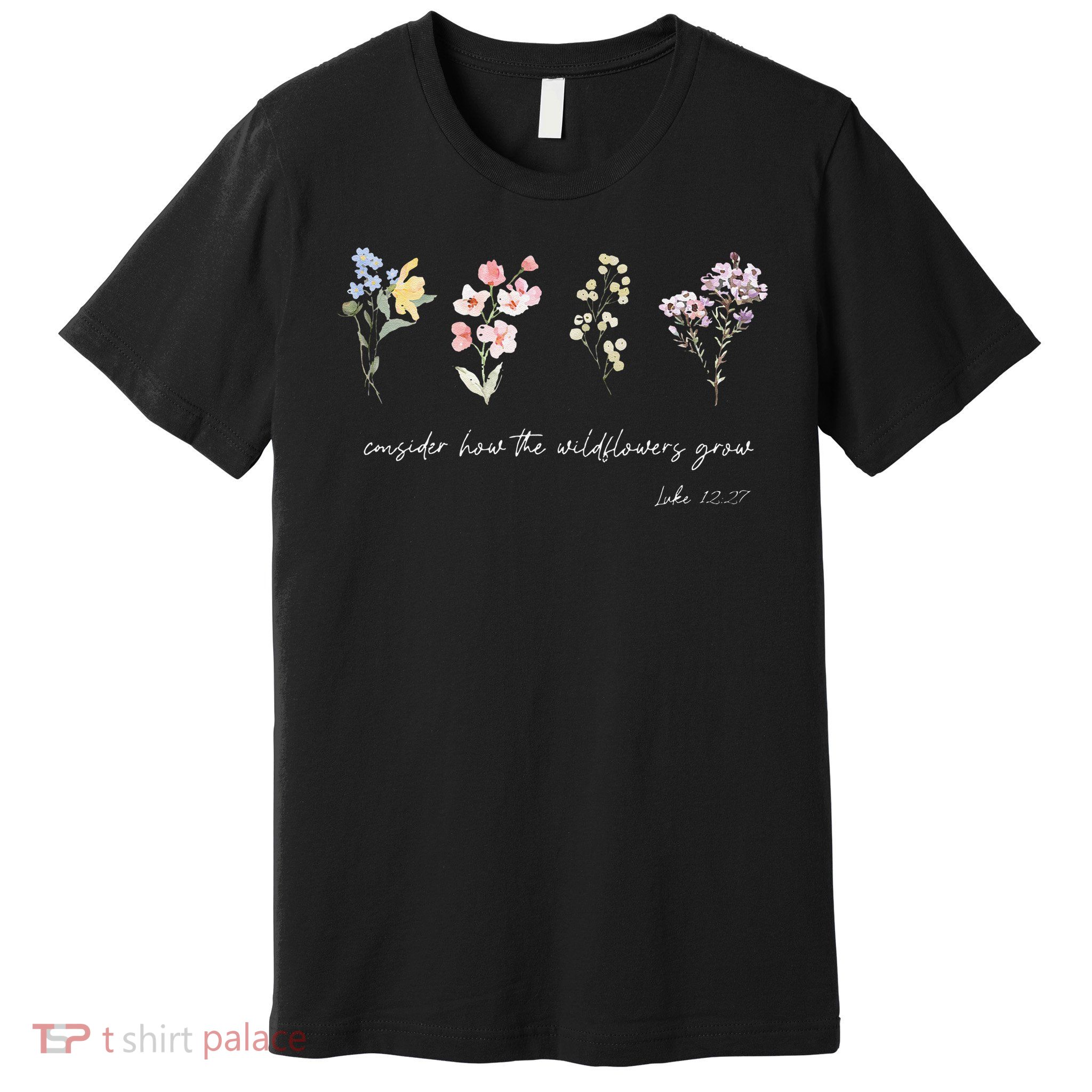 Boho Floral Consider How The Wildflowers Grow Motivational Premium T-Shirt