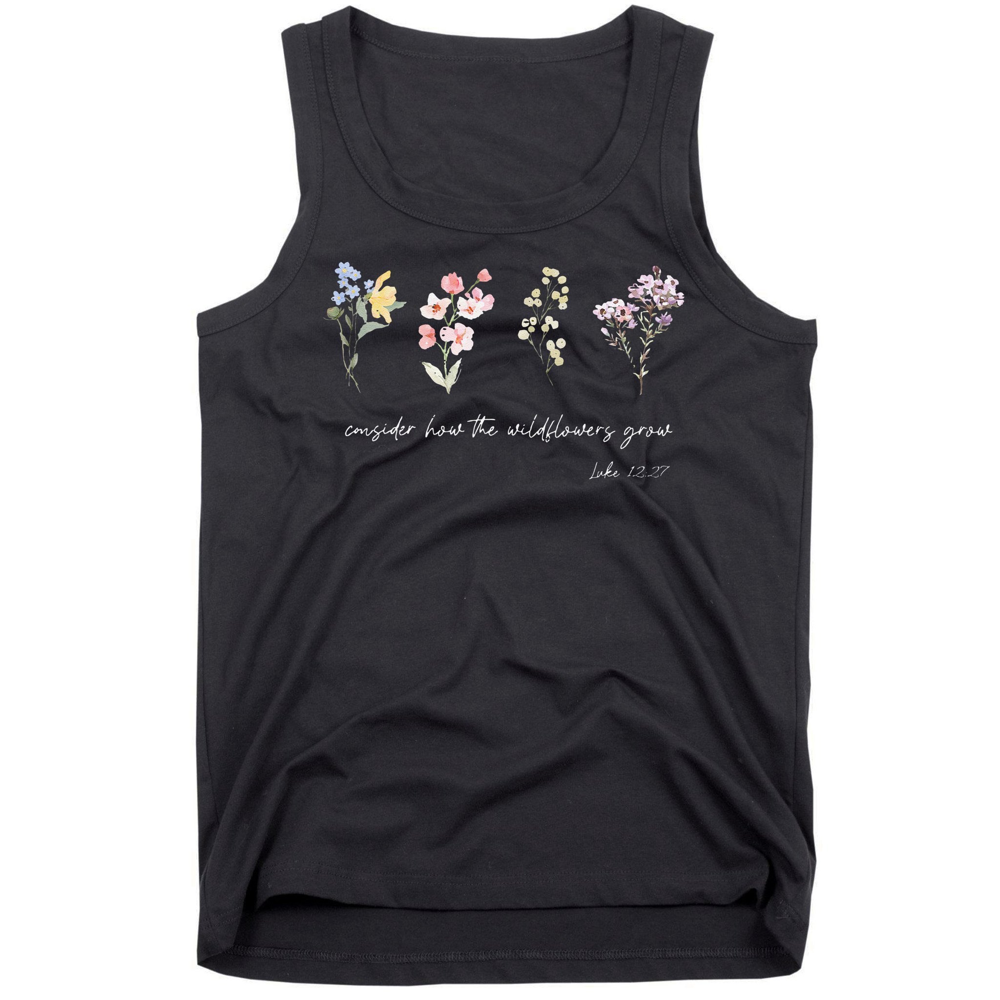 Boho Floral Consider How The Wildflowers Grow Motivational Tank Top