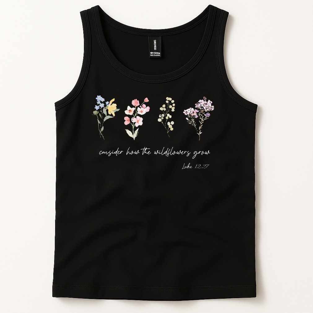 Boho Floral Consider How The Wildflowers Grow Motivational Tank Top