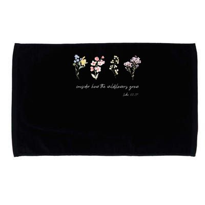 Boho Floral Consider How The Wildflowers Grow Motivational Microfiber Hand Towel