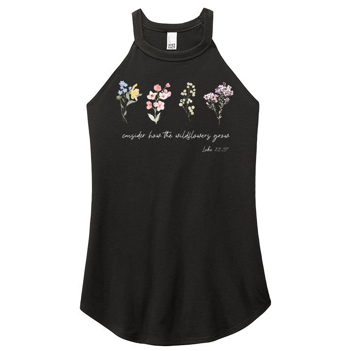 Boho Floral Consider How The Wildflowers Grow Motivational Women's Perfect Tri Rocker Tank
