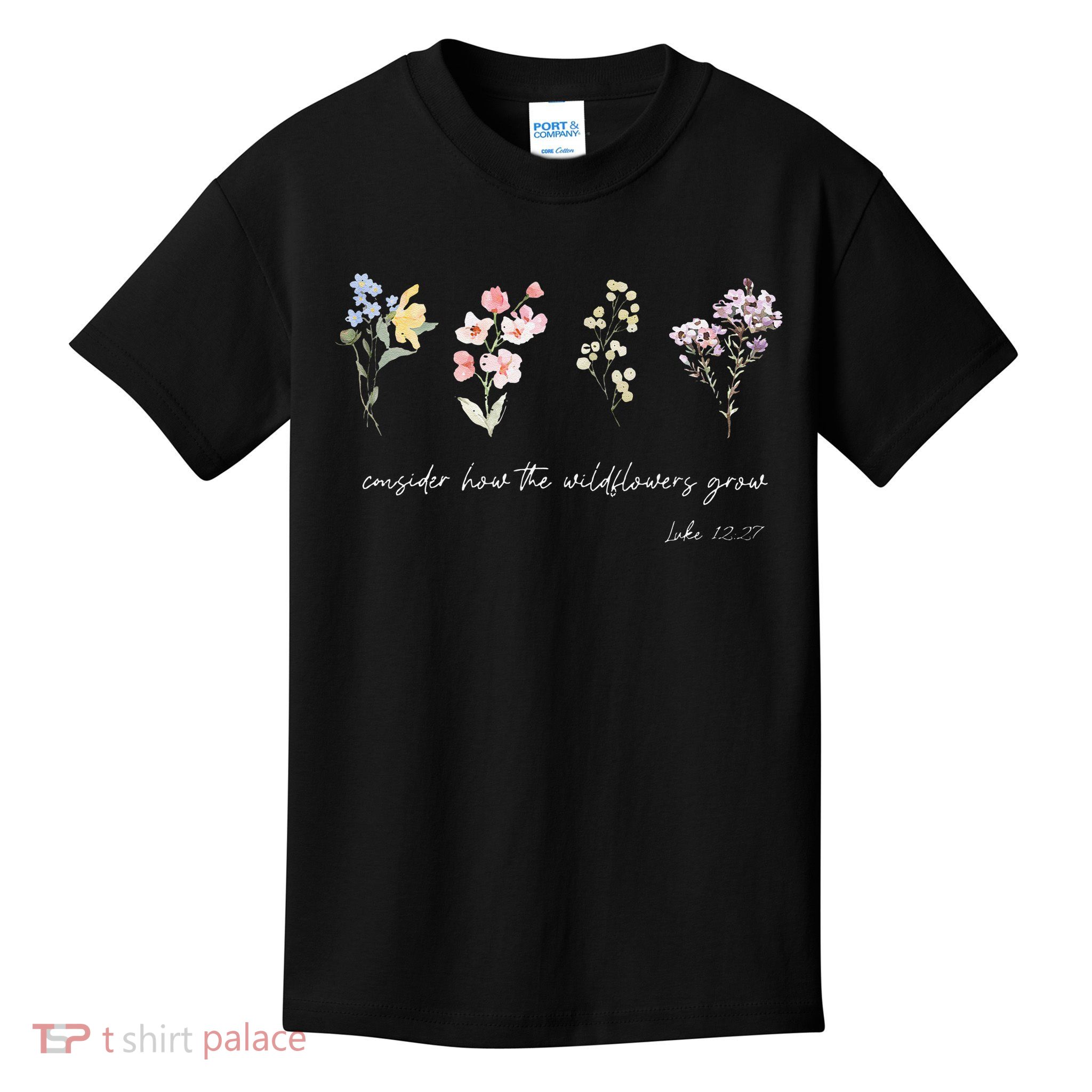 Boho Floral Consider How The Wildflowers Grow Motivational Kids T-Shirt