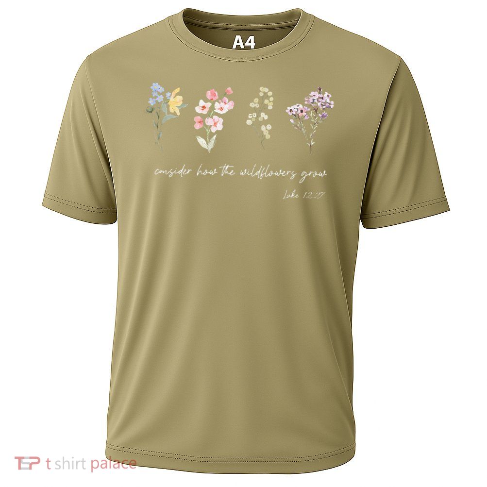 Boho Floral Consider How The Wildflowers Grow Motivational Performance Shirt