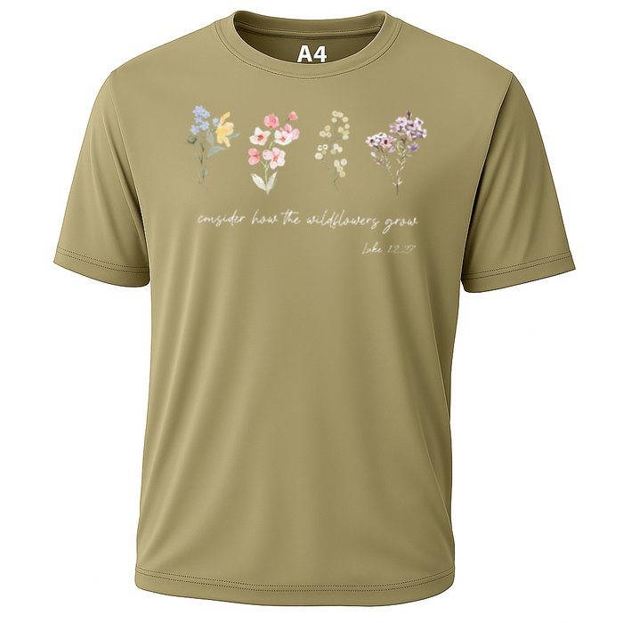 Boho Floral Consider How The Wildflowers Grow Motivational Cooling Performance Crew T-Shirt