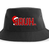 Bruh Funny Christmas Plaid Teens Boy Xmas Pajamas Sustainable Bucket Hat