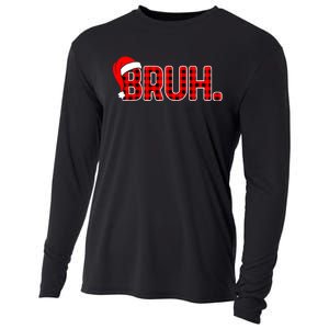 Bruh Funny Christmas Plaid Teens Boy Xmas Pajamas Cooling Performance Long Sleeve Crew