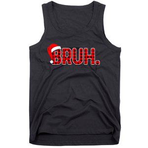 Bruh Funny Christmas Plaid Teens Boy Xmas Pajamas Tank Top