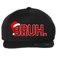 Bruh Funny Christmas Plaid Teens Boy Xmas Pajamas Wool Snapback Cap