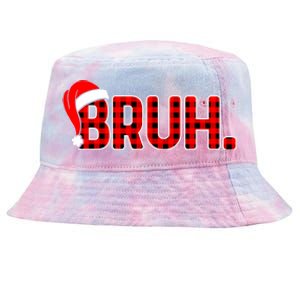 Bruh Funny Christmas Plaid Teens Boy Xmas Pajamas Tie-Dyed Bucket Hat