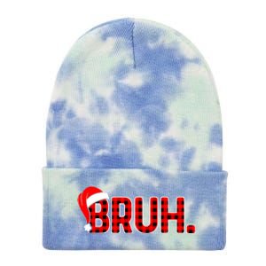 Bruh Funny Christmas Plaid Teens Boy Xmas Pajamas Tie Dye 12in Knit Beanie