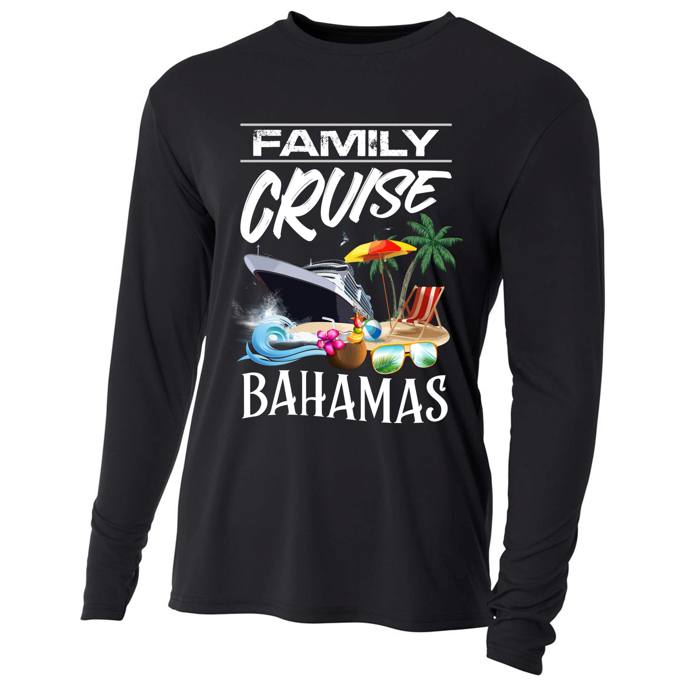 Bahamas Family Cruise Vacation Trip Cool Gift Cooling Performance Long Sleeve Crew