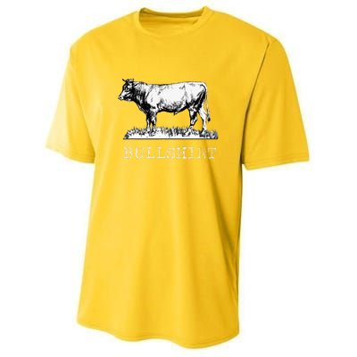 Bull Funny Cow Cowboy Youth Performance Sprint T-Shirt