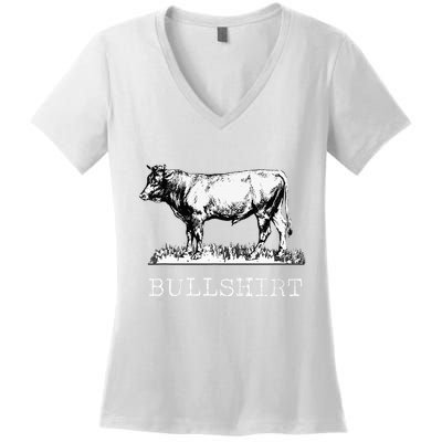 Bull Funny Cow Cowboy Women's V-Neck T-Shirt