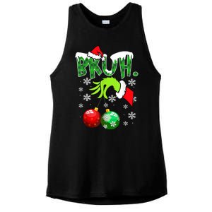 Bruh Funny Christmas Plaid Ladies PosiCharge Tri-Blend Wicking Tank