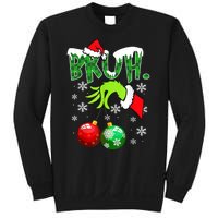 Bruh Funny Christmas Plaid Sweatshirt