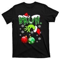 Bruh Funny Christmas Plaid T-Shirt