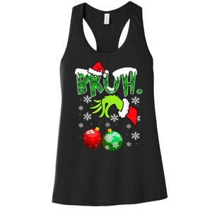 Bruh Funny Christmas Plaid Women's Racerback Tank