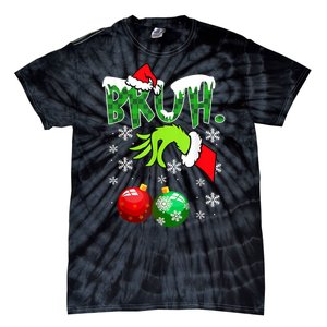 Bruh Funny Christmas Plaid Tie-Dye T-Shirt