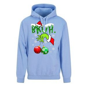 Bruh Funny Christmas Plaid Unisex Surf Hoodie