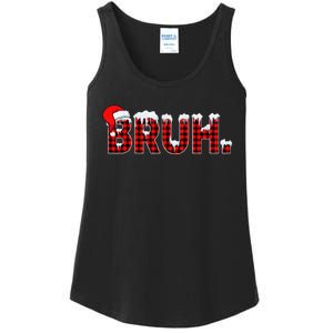 Bruh Funny Christmas Plaid Xmas Pajamas Gift Ladies Essential Tank