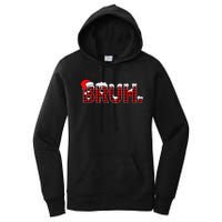 Bruh Funny Christmas Plaid Xmas Pajamas Gift Women's Pullover Hoodie