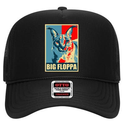 Big Floppa Caracal Cat Meme High Crown Mesh Back Trucker Hat