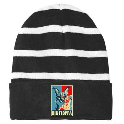 Big Floppa Caracal Cat Meme Striped Beanie with Solid Band